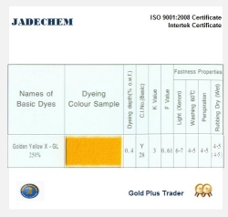 CATIONIC GOLDEN YELLOW X-GL well used by woollen Mills